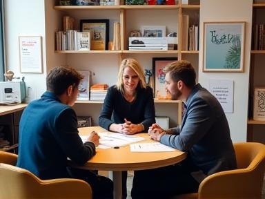 L'équipe de Centre Copie Excellence en réunion dans leur boutique à Lyon