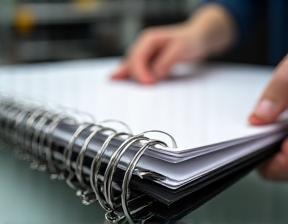 Reliure spirale et dos carré collé sur documents professionnels